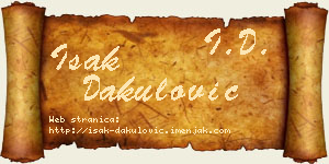 Isak Dakulović vizit kartica